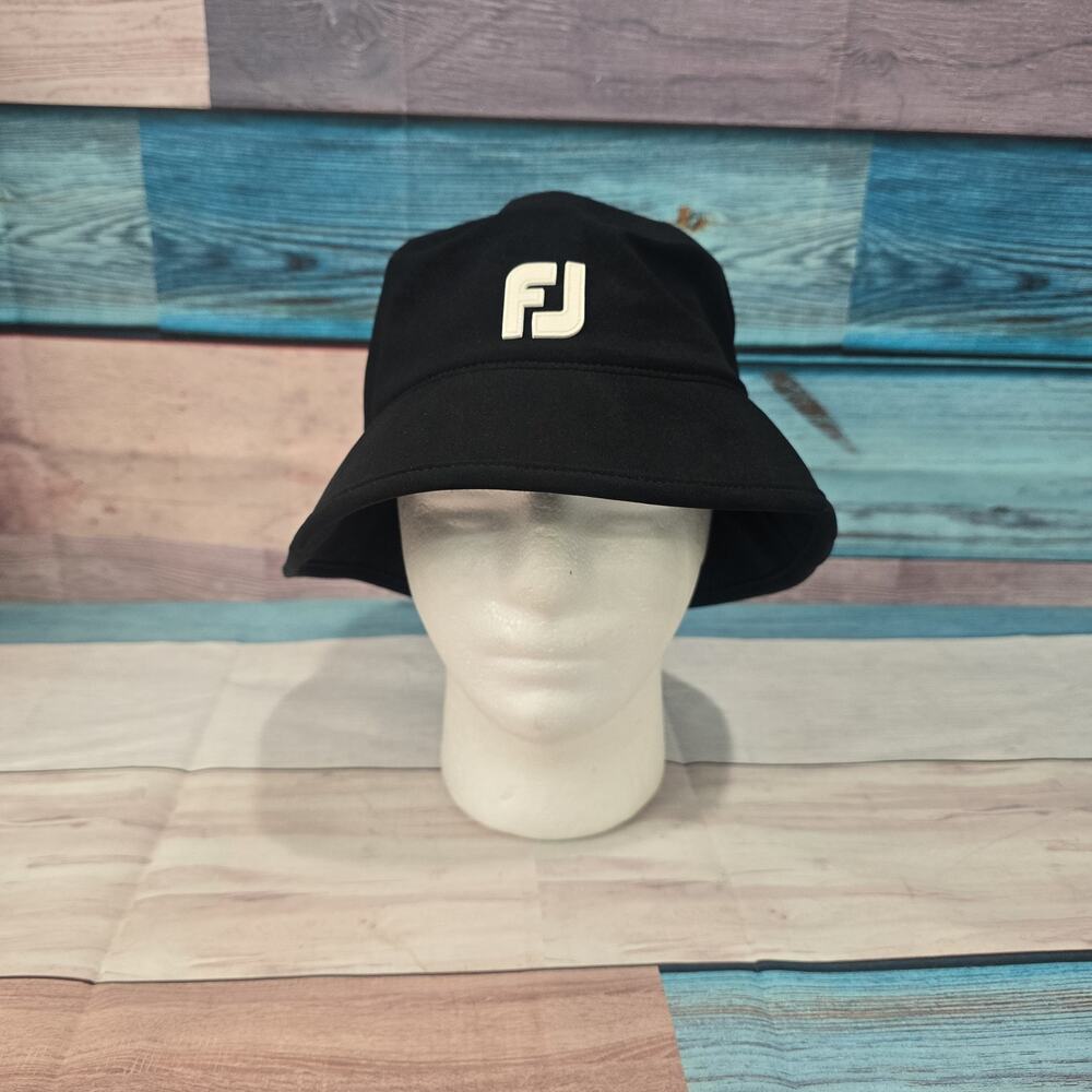 FootJoy DryJoys Hat Bucket Fitted Mens Med Black Golf Rain Water Resistant